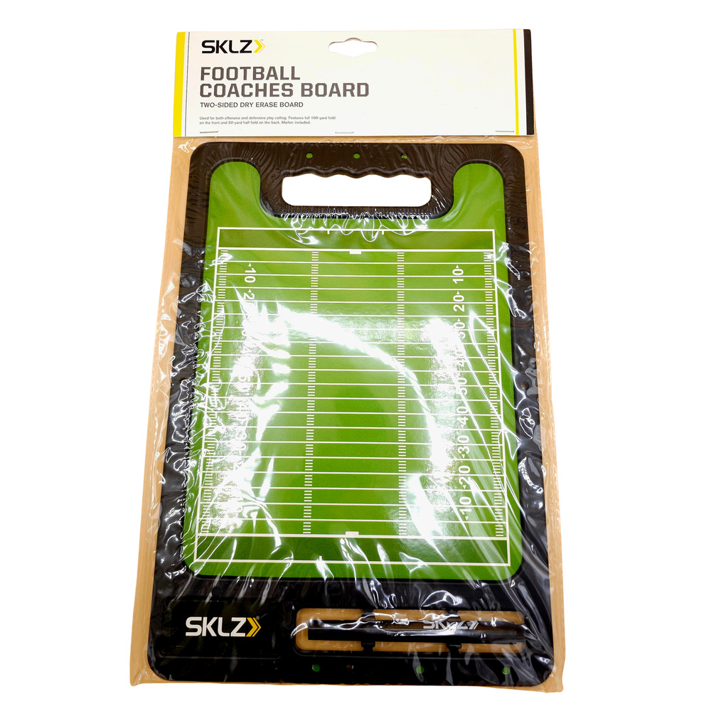 SKLZ Dry Erase Football Coaches Board Two Sided w/ Marker for Strategy Planning